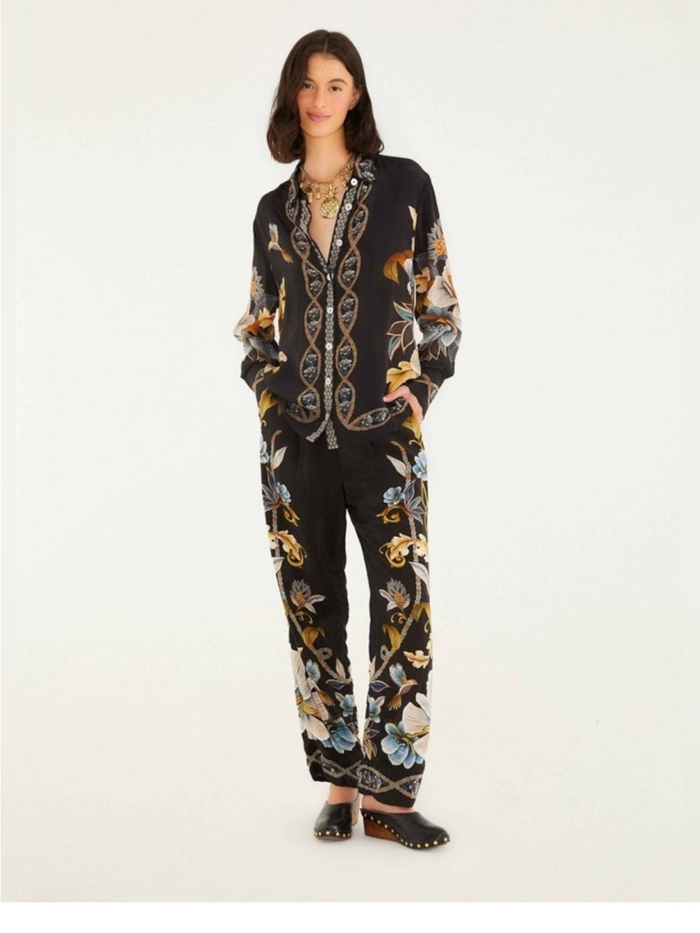 Black Flowerful Garden Pajama
Pants by Farm Rio!